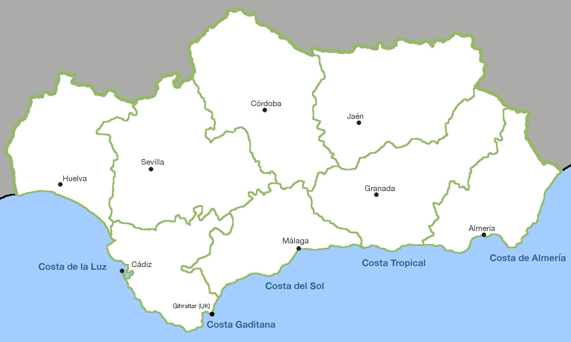 Die andalusischen Küsten