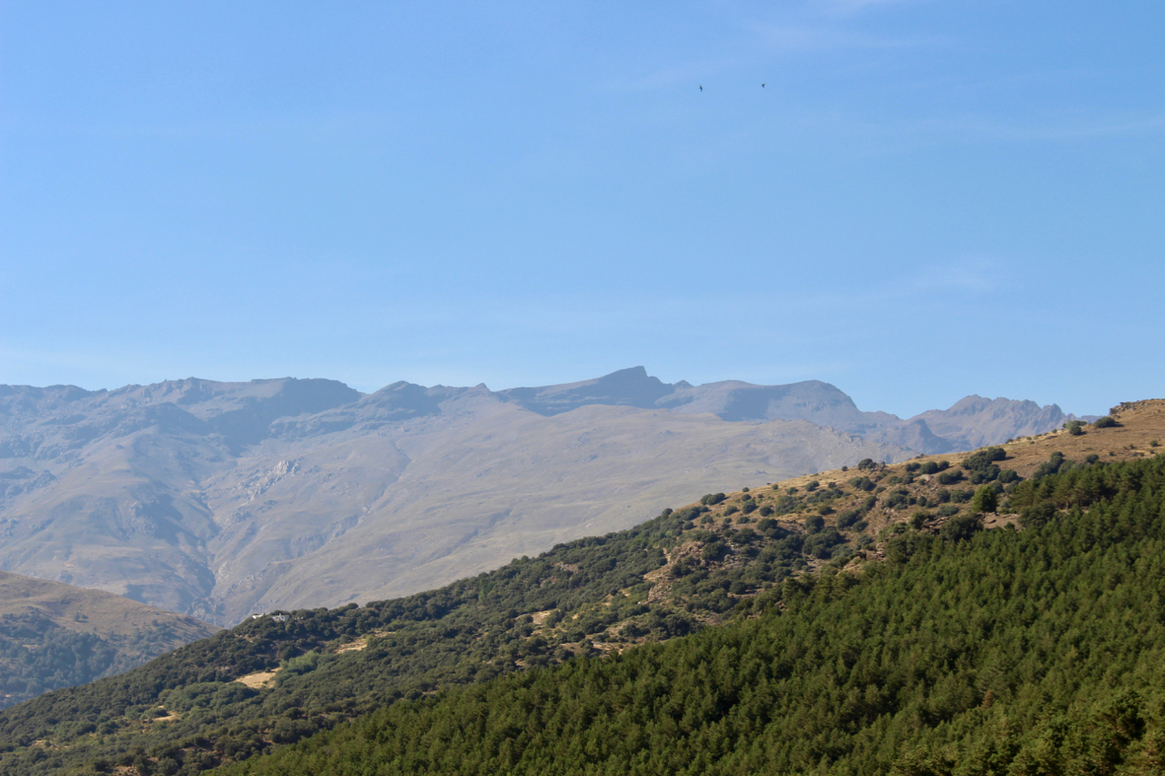 El Veleta vom Aussichtspunkt Mirador Tajos del Ángel aus gesehen